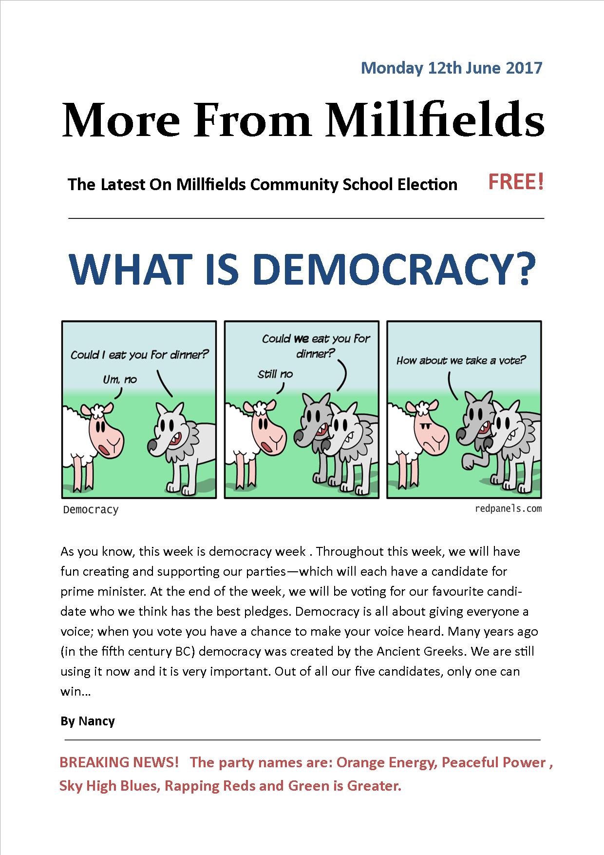 More From Millfields Democracy Week Monday